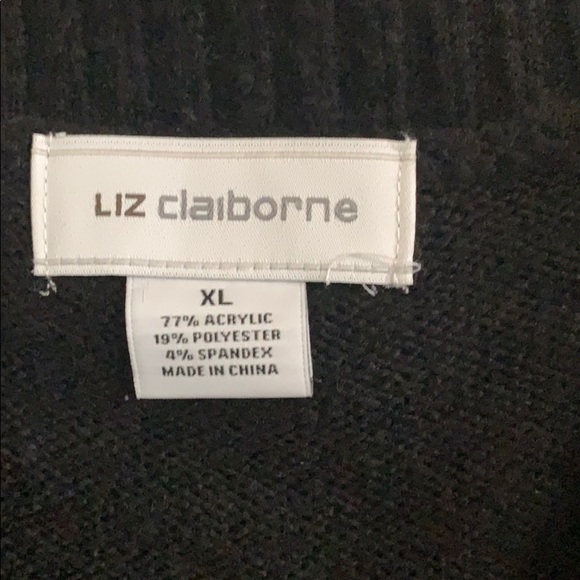 Liz Claiborne black bell-sleeved texture sweater! - Picture 4 of 4